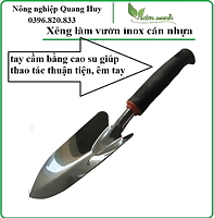 Xẻng mini làm vườn lưỡi inox cán đen hàng cao cấp, chắc bền tiện sử dụng